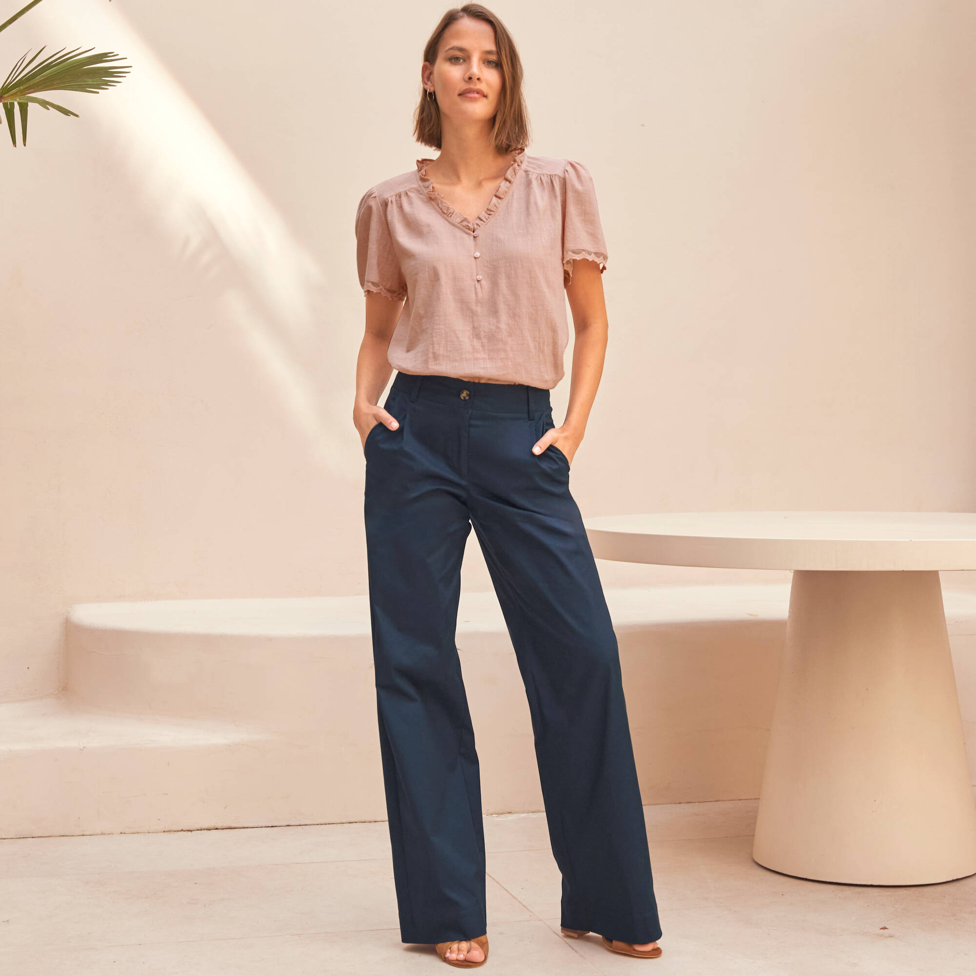 Pantalon large à pinces