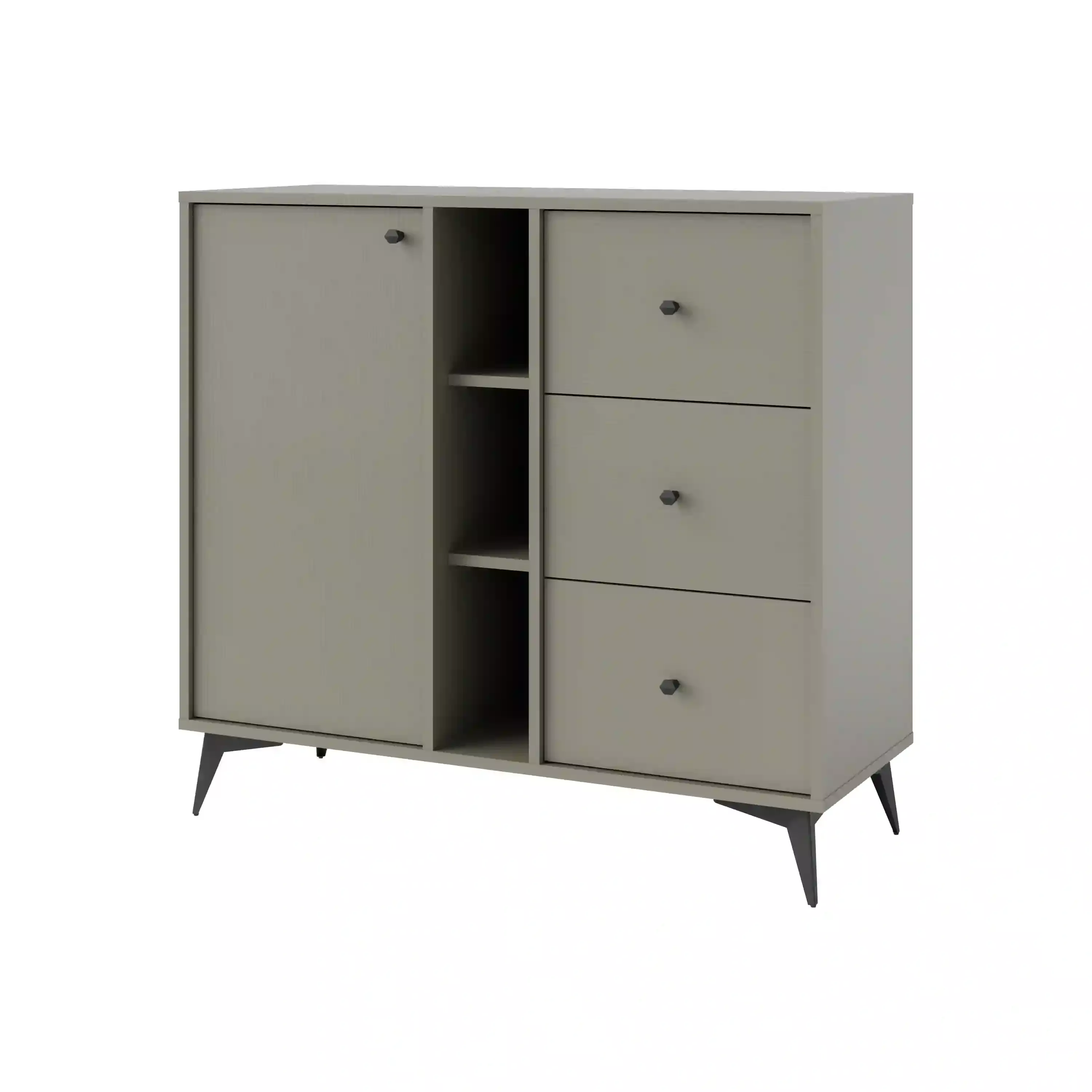 Komoda z szufladami do salonu Sakai 1 1F 3S T824 Eukaliptus