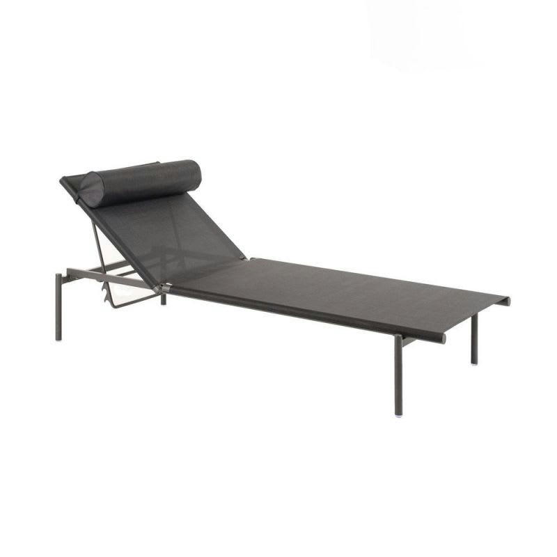 NAXOS - Chaise longue avec coussin empilable en aluminium et textilène