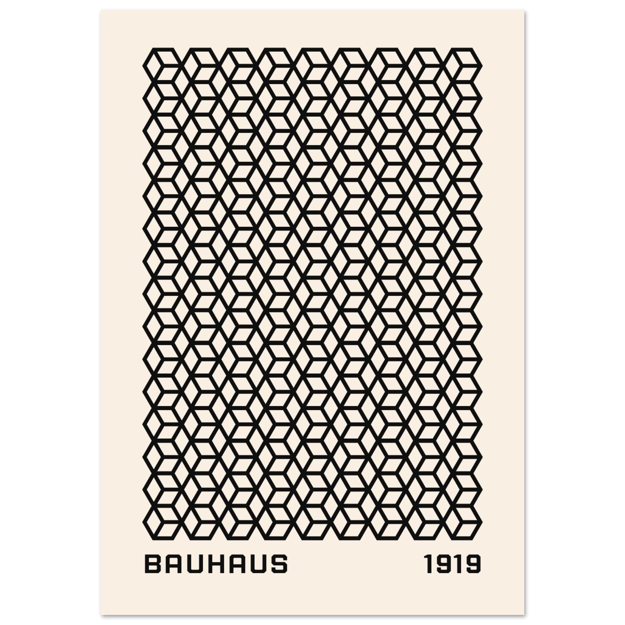 Artfulprints Poster Bauhaus - 1919 beehive  - 70x100 cm - Zwart / Wit