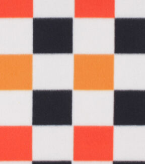 Gradient Checkerboard On White Blizzard Fleece Fabric