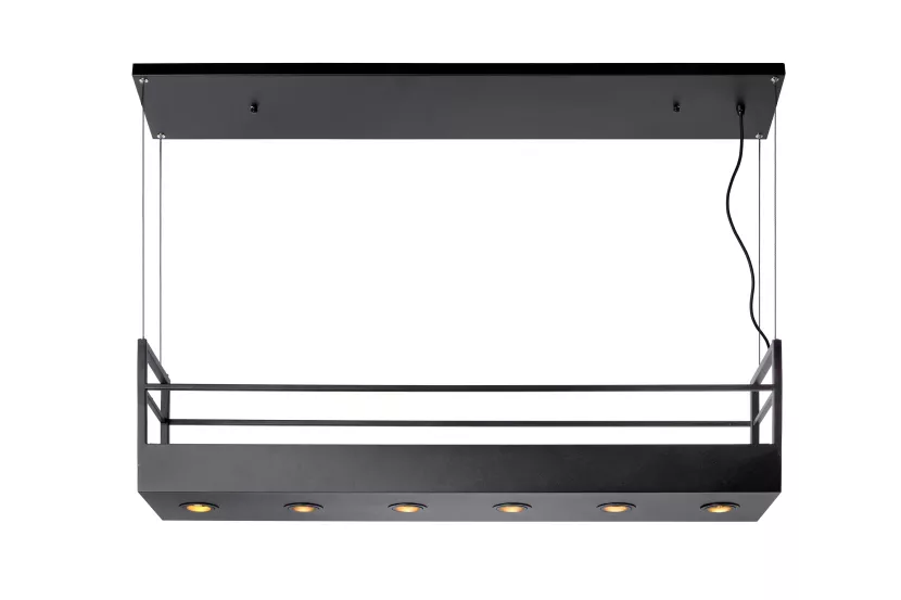 Lampa wisząca czarna MIRAVELLE 6xGU10x40W wym: 160x112x22 cm Lucide