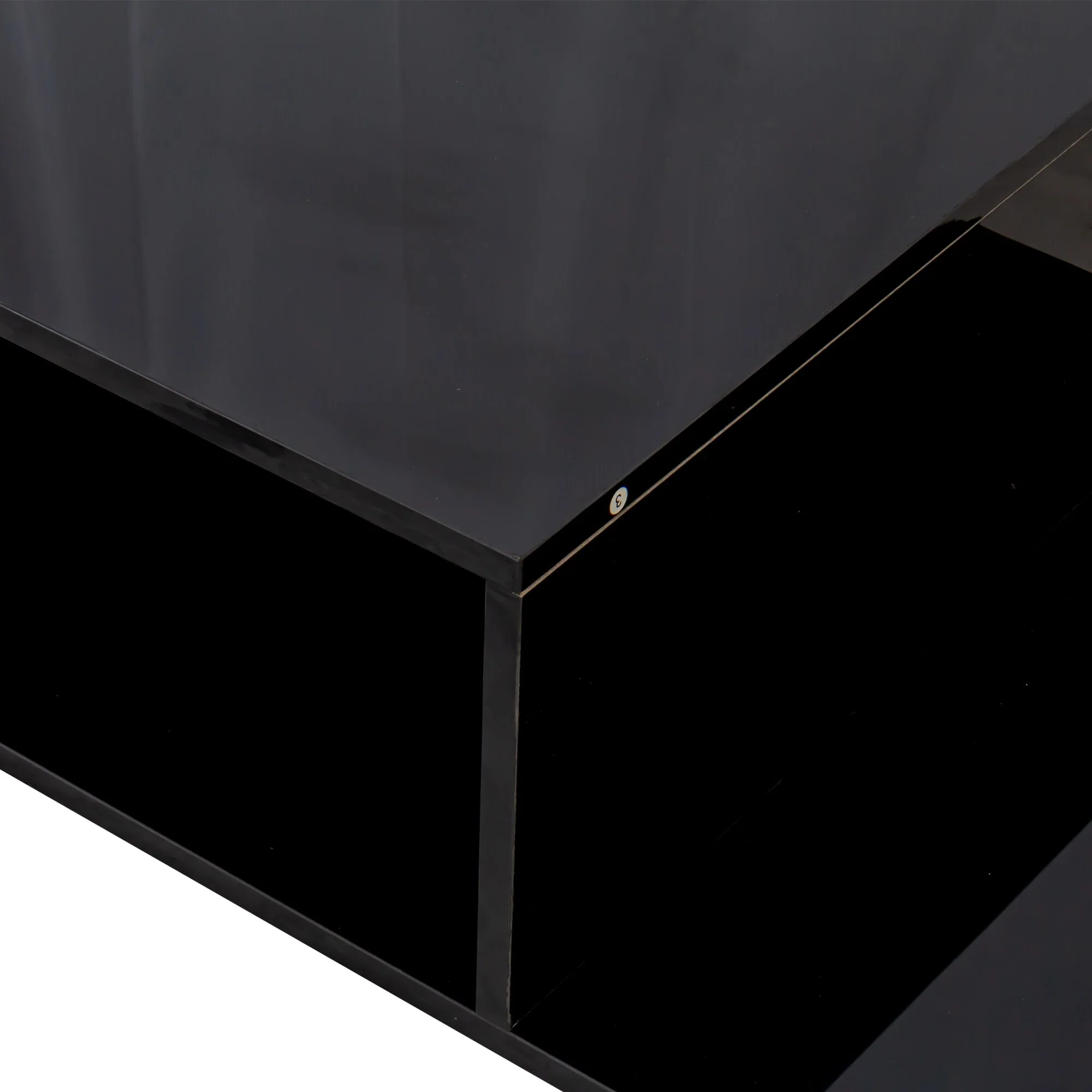 35.43 Particle Board Coffee Table with Architectural Shape, Open Storage, and Easy-Maintenance Finish