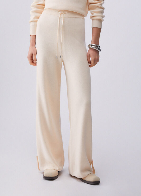 Pantaloni in maglia con perline