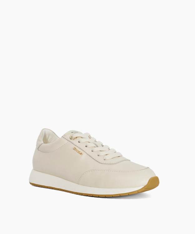 Ettah White - Suede Lace-Up Runner Trainers