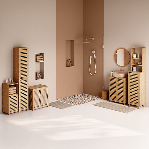 Meuble colonne 1 porte Bambou Sicela - 5Five