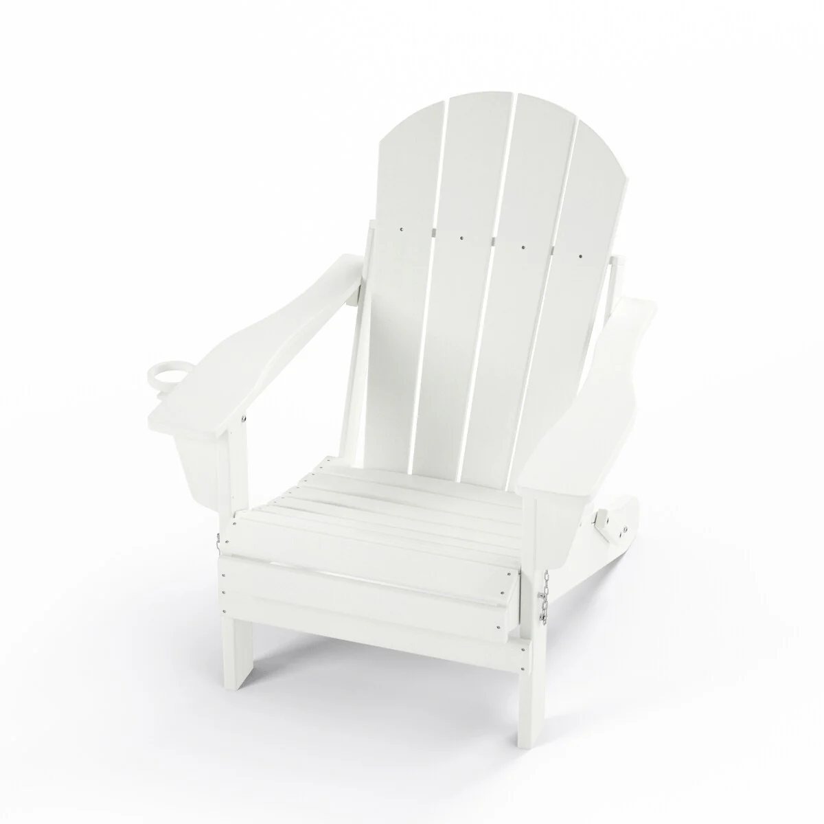 White TORVA Folding HDPE Resin Adirondack Chair