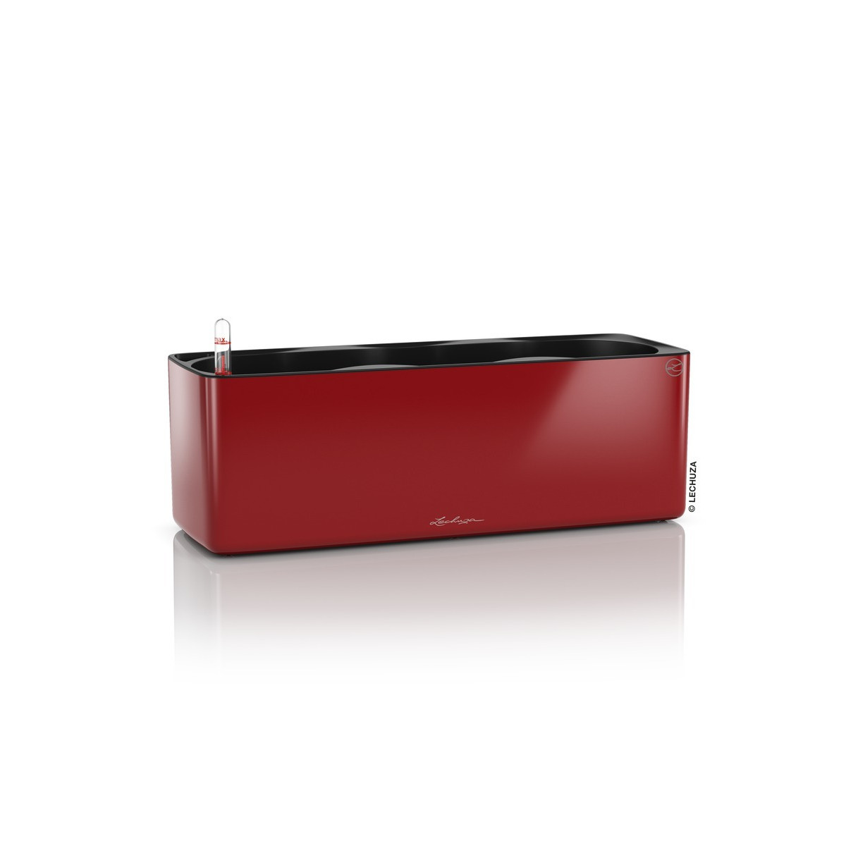 Doniczka Lechuza Do Domu Na Taras CUBE Glossy Triple czerwony scarlet
