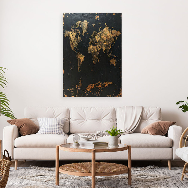 Obraz do salonu biura, Mapa świata w stylu retro vintage imitacja 20x30