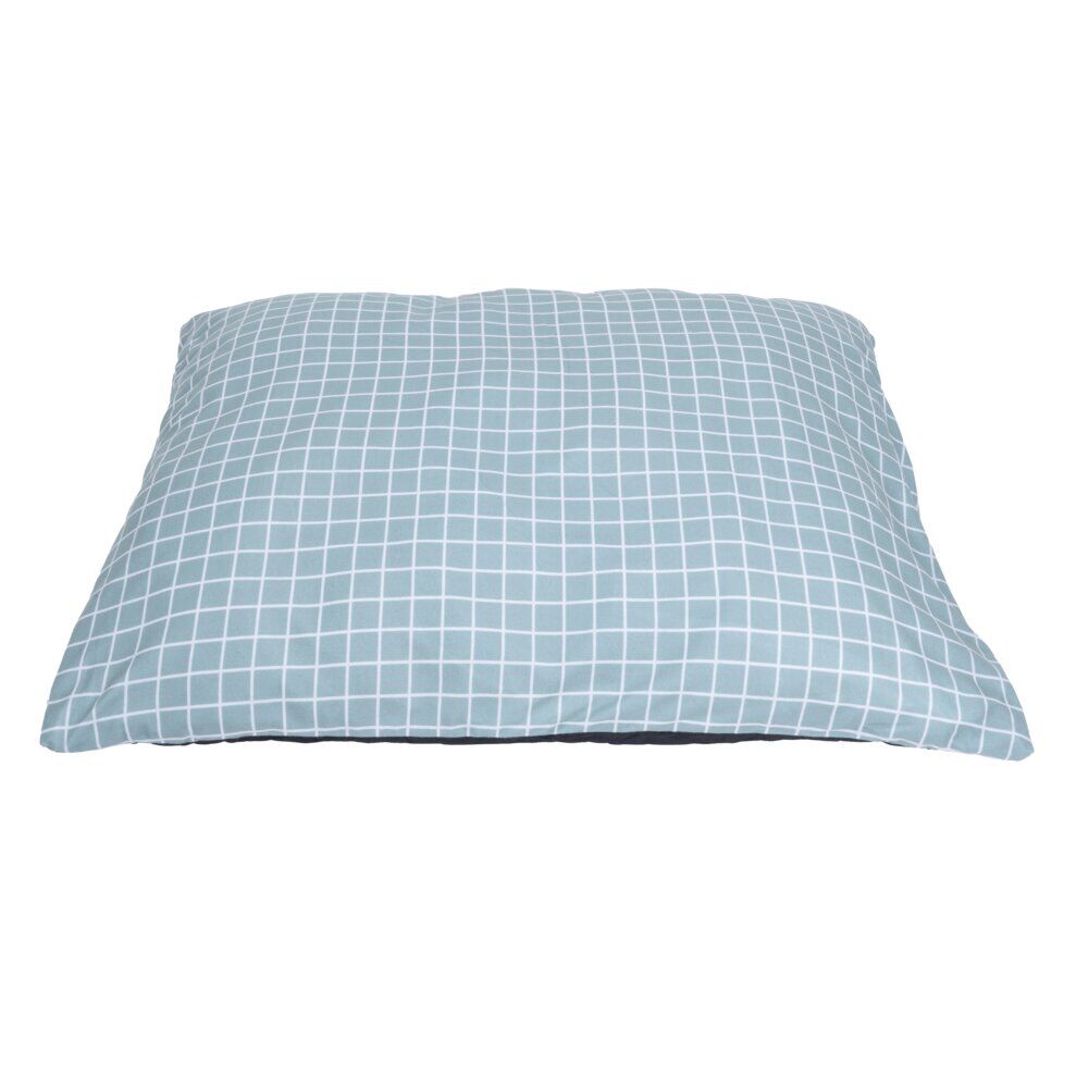 Matelas pour chien quadrillage bleu et blanc Taille L 90x70xép8cm