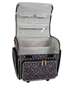 Everything Mary 17.5 Floral Collapsible Rolling Craft Bag