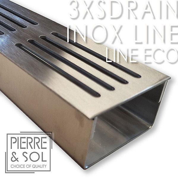 Caniveau Inox Hauteur 3,5 cm - 3XSDRAIN EASY Grille Inox Line - LINE ECO - Caniveau de 50 cm