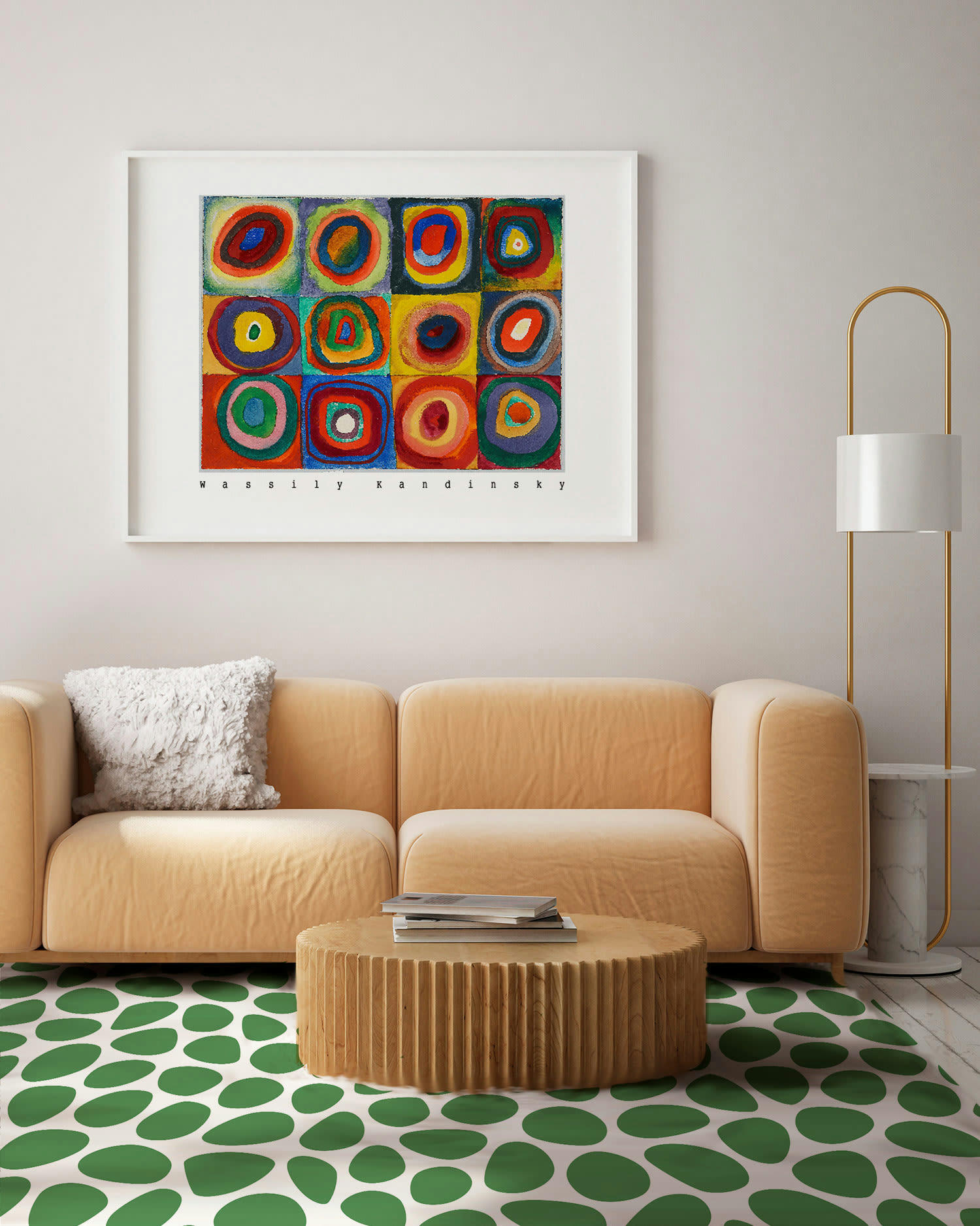 ALFOMBRAS MINIMALISTAS 2 - Tapis vinyle motif pavée vert 120x160cm