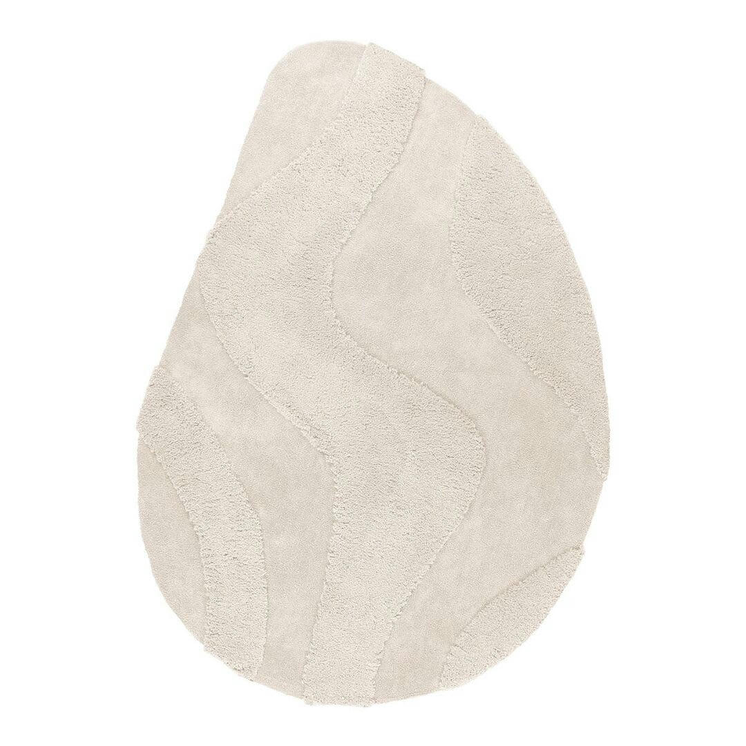 SANA - Tapis uni design en polyester ivoire 200x290