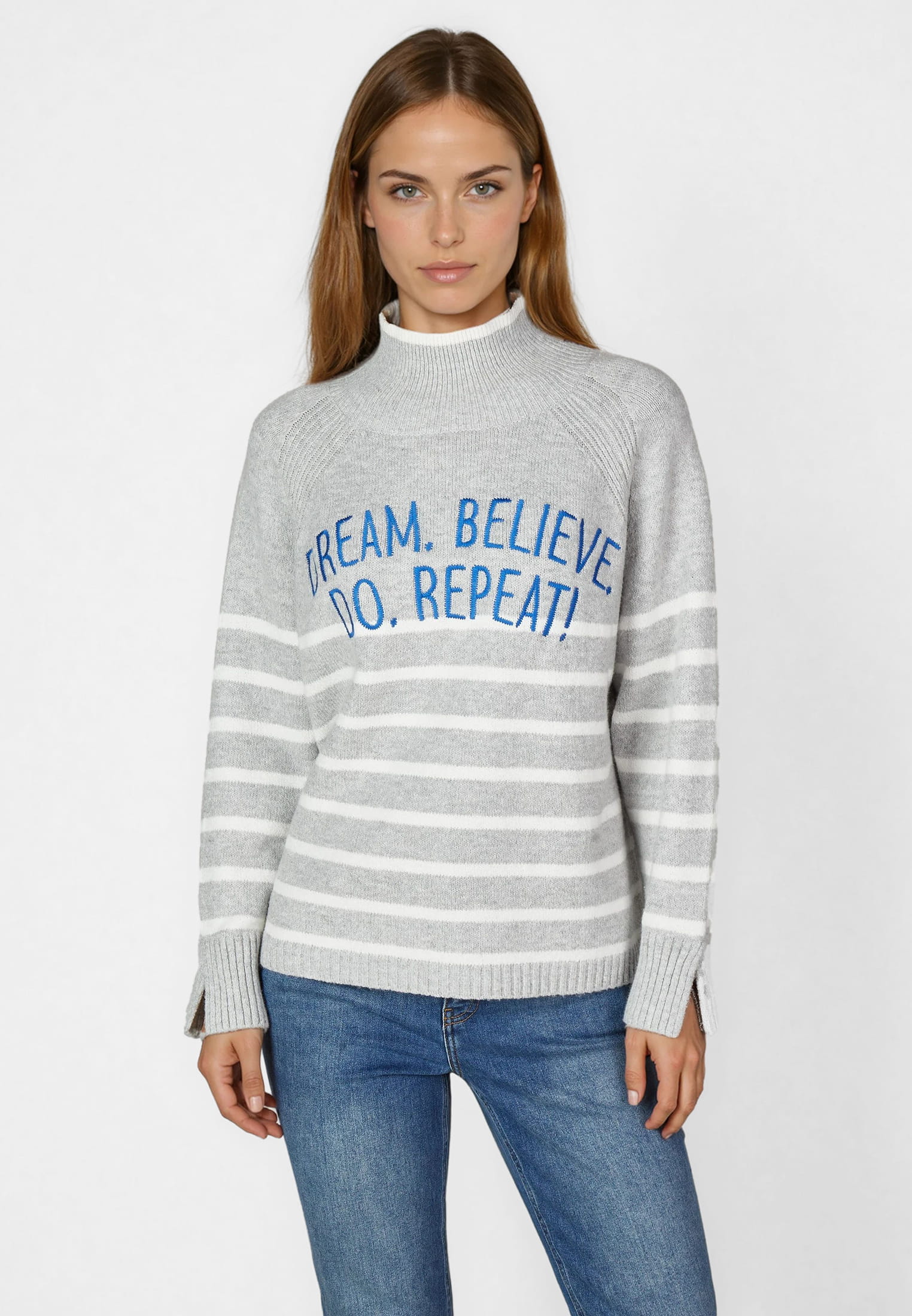 Pullover mit Motto-Stickerei