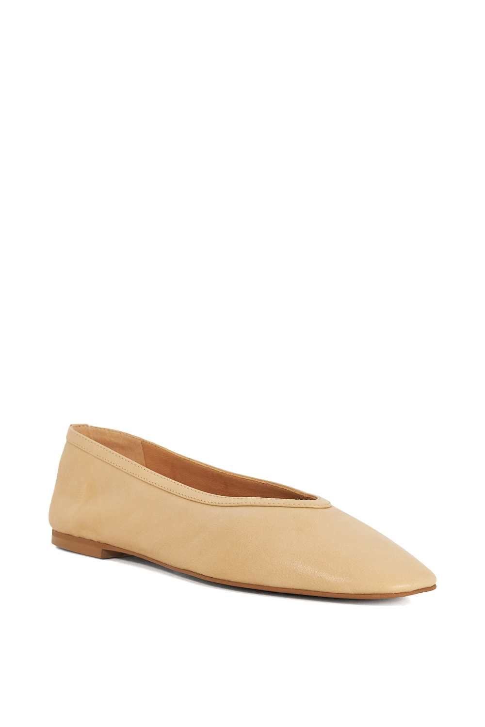 Dune London Hetta' Leather Ballet Pumps