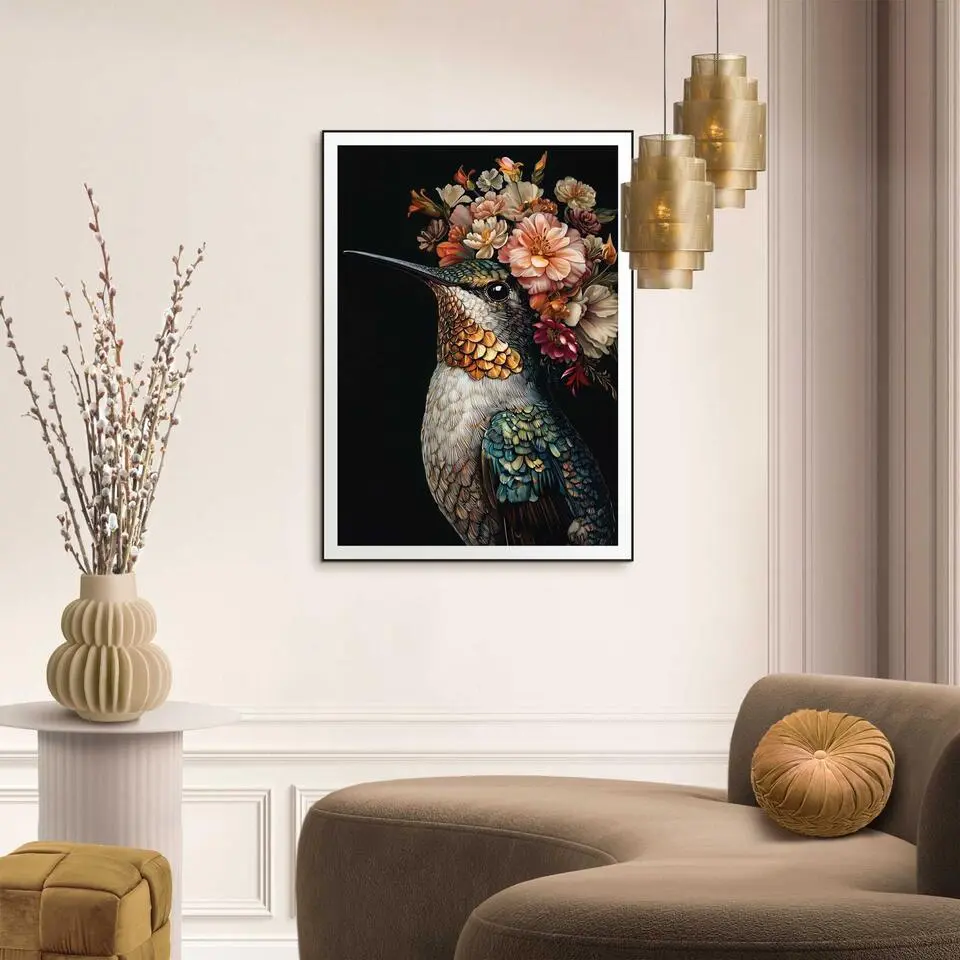 Schilderij Lovely Hummingbird - 70 x 50 - Bont