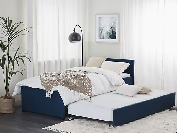 Lit gigogne Tissu MARMANDE 90 x 200 cm Bleu marine