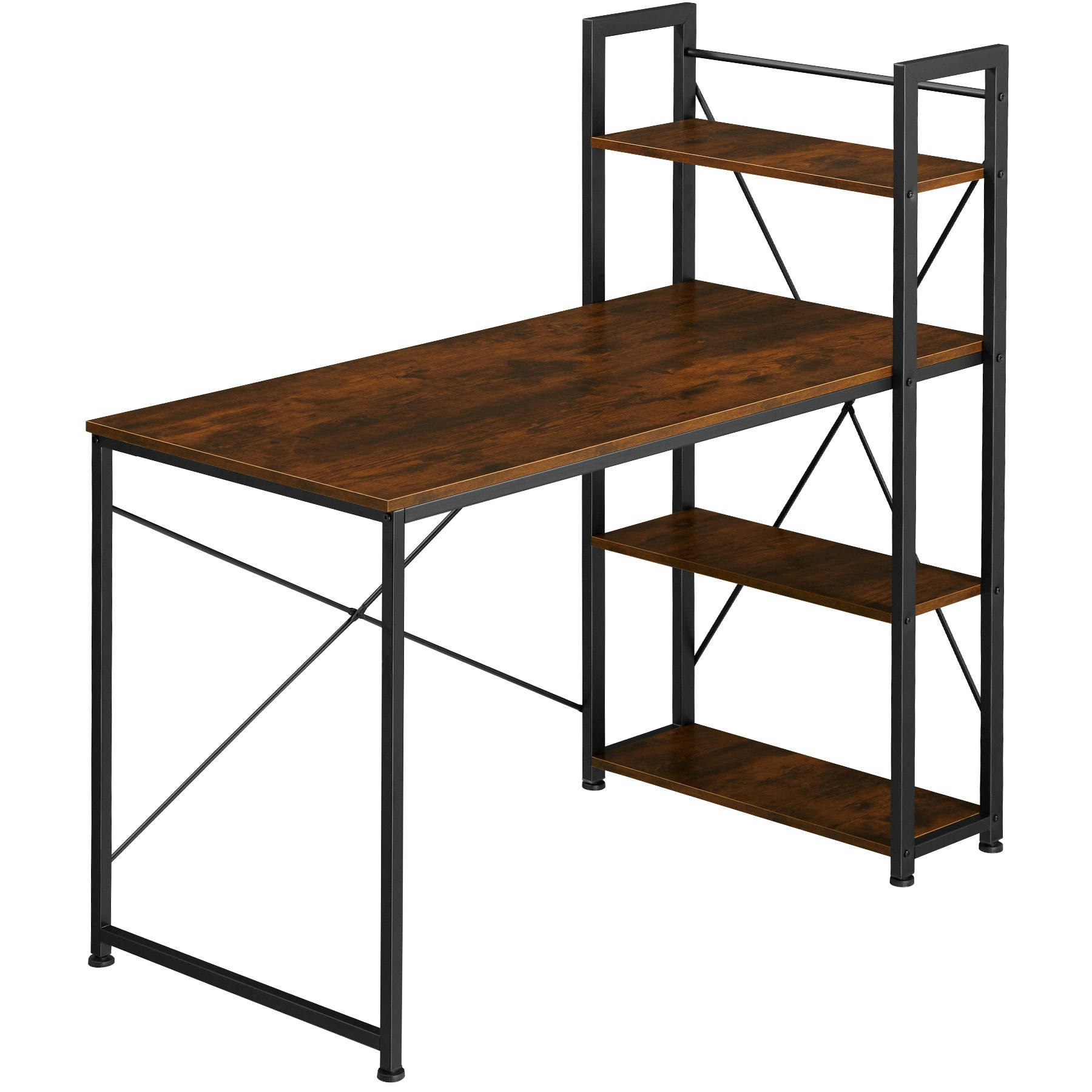 - Bureau informatique hershey 122x61x120cm bois foncé industriel