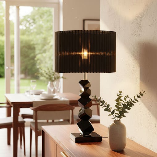 SOGA 60cm Black Table Lamp with Dark Shade LED Desk Lamp