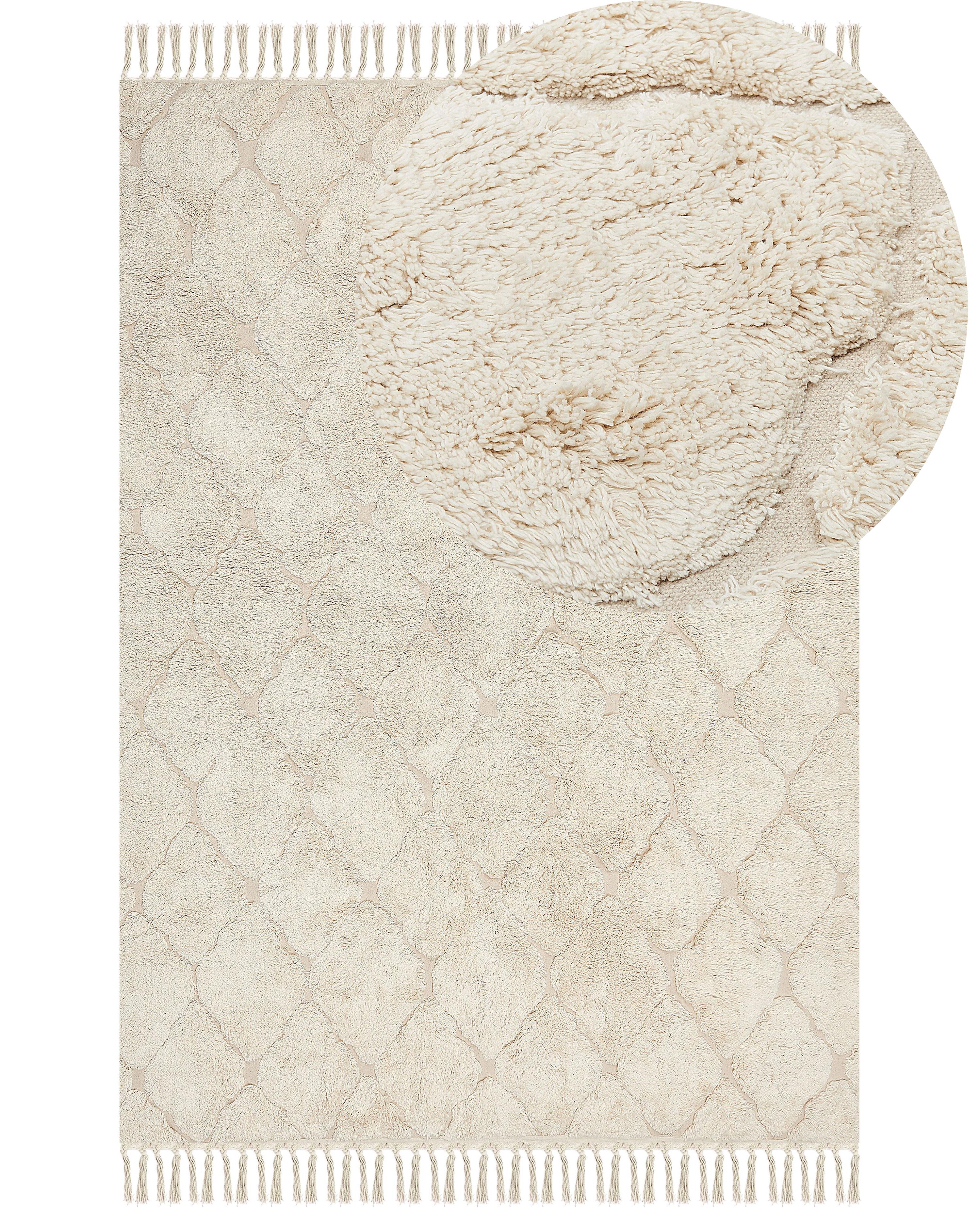 Rug SILCHAR Beige 140 x 200 cm Cotton