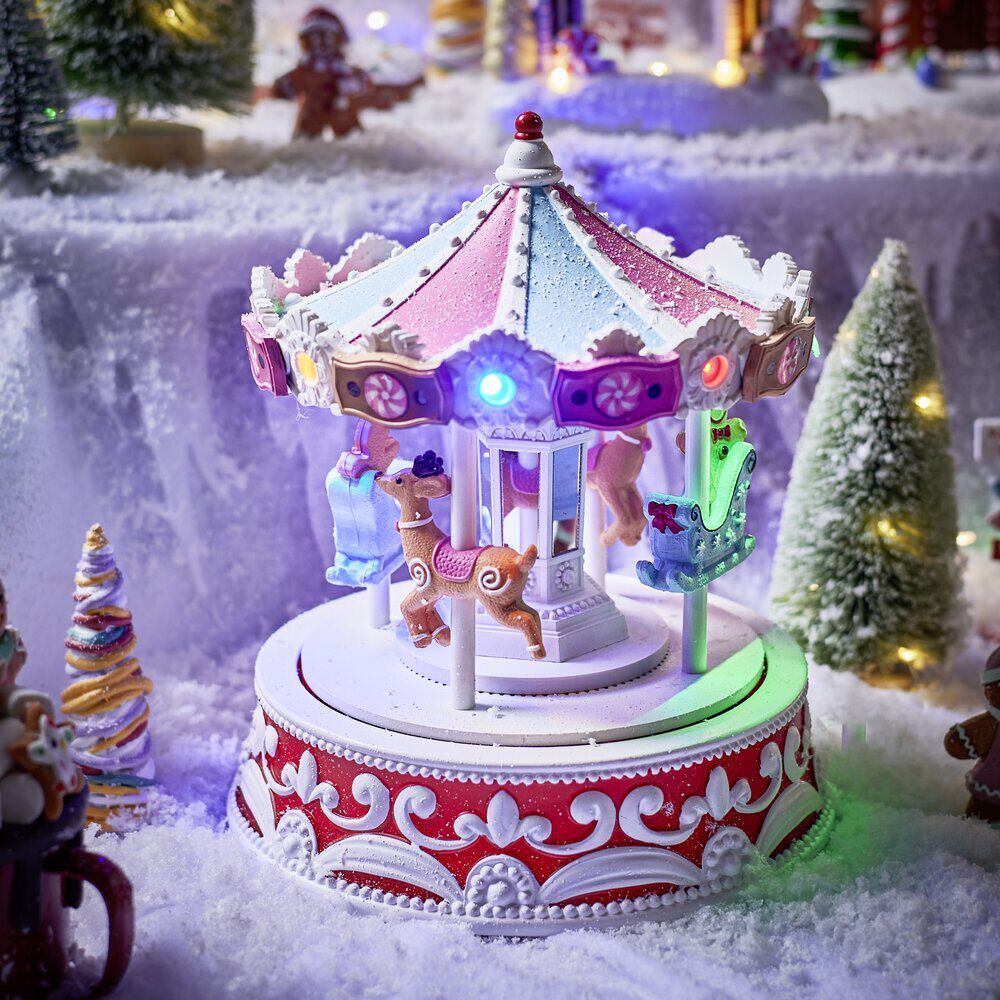 Carrousel animé, lumineux et musical Ø18,9xH22,2cm