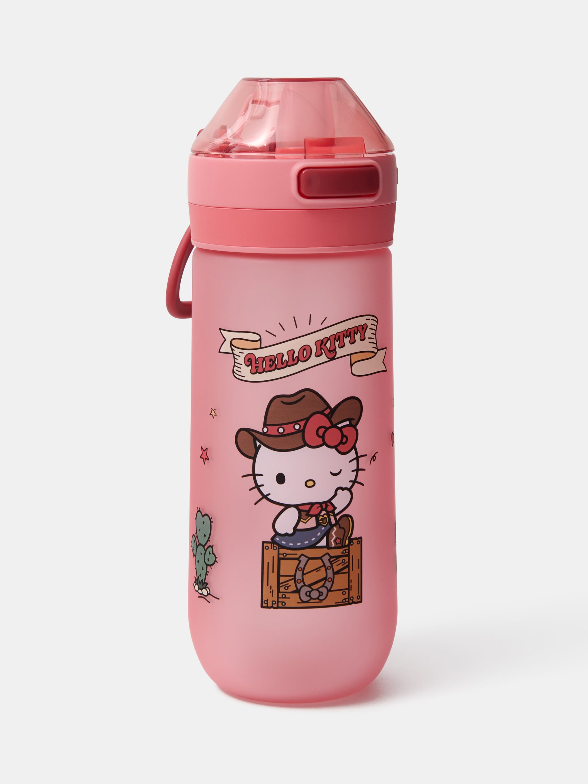 Bidon z uchwytem i słomką Hello Kitty