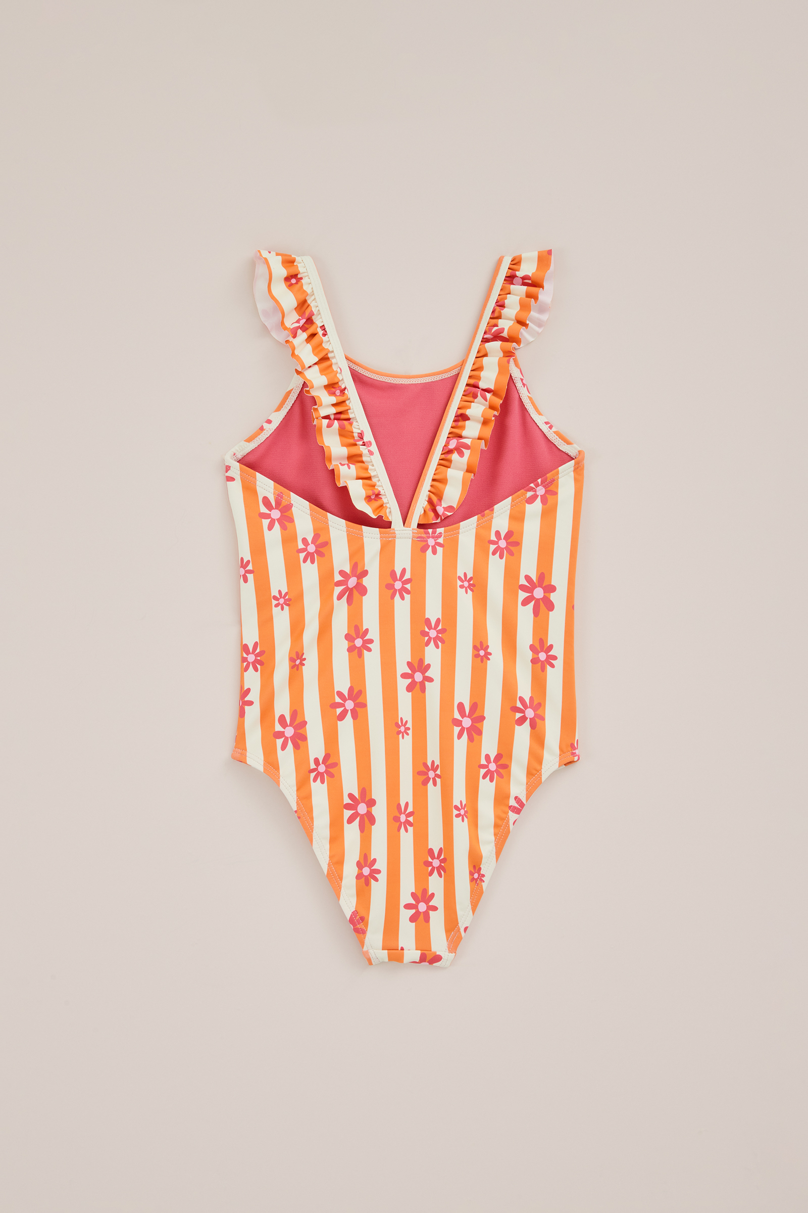 Meisjes badpak met print en ruches