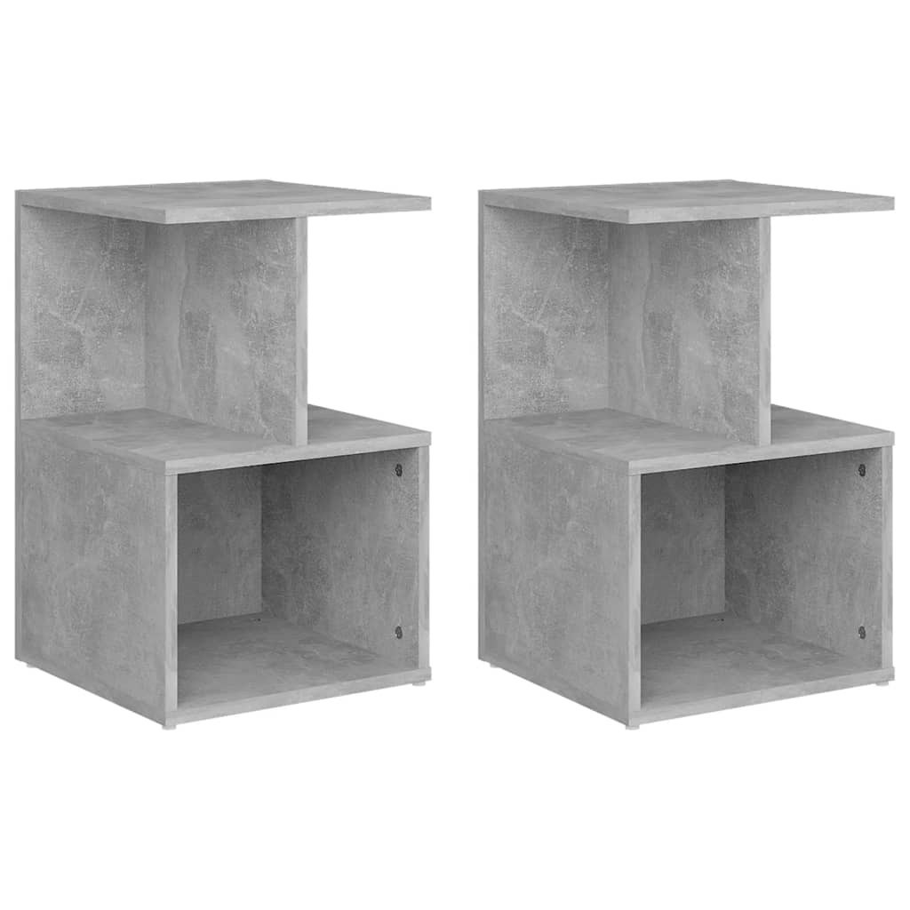2x Szafka Nocna Stolik Komoda Szara Do Sypialni Pokoju Salonu 35x35x55 cm