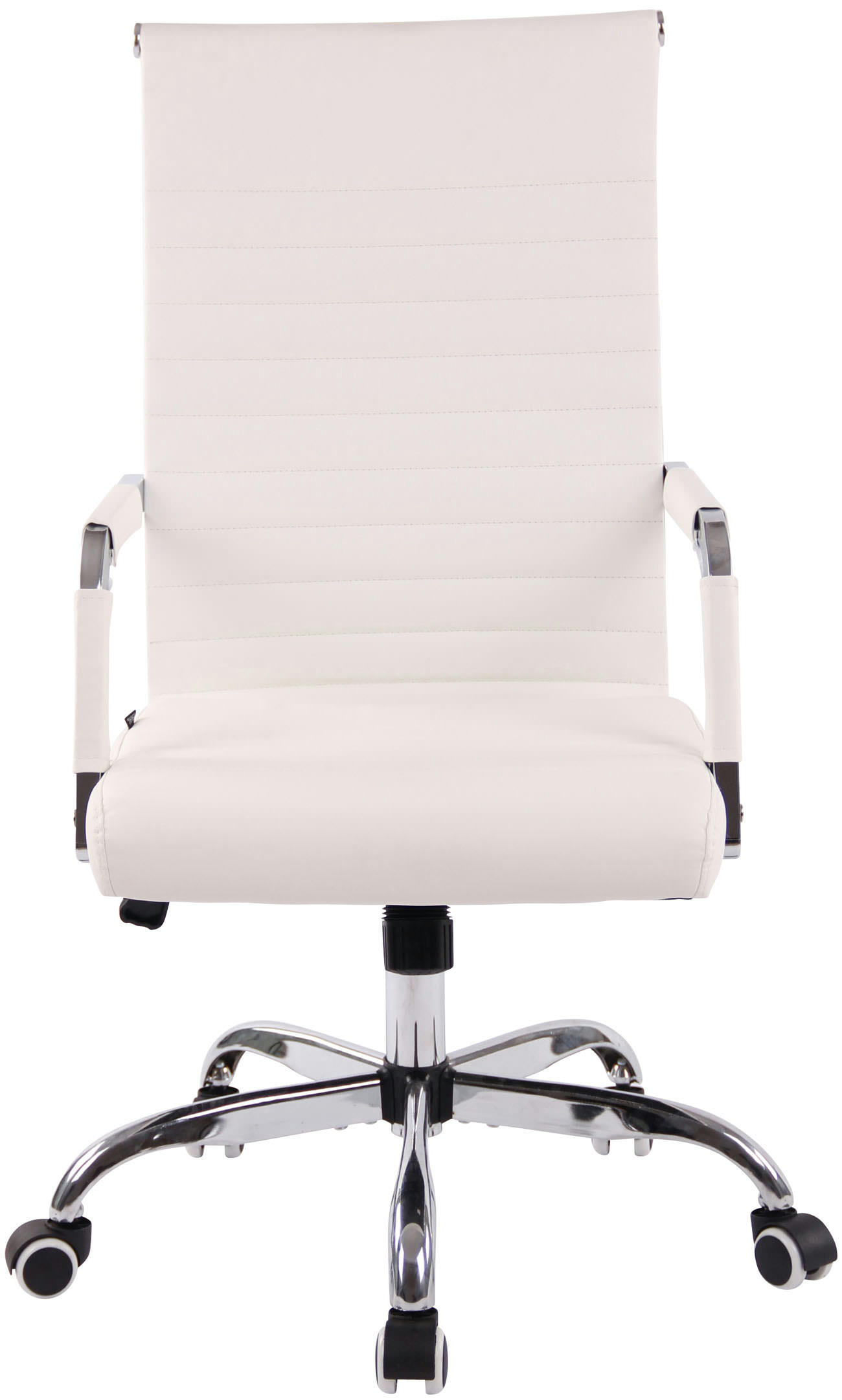 AMADORA - Chaise de bureau réglable pivotante en similicuir Blanc