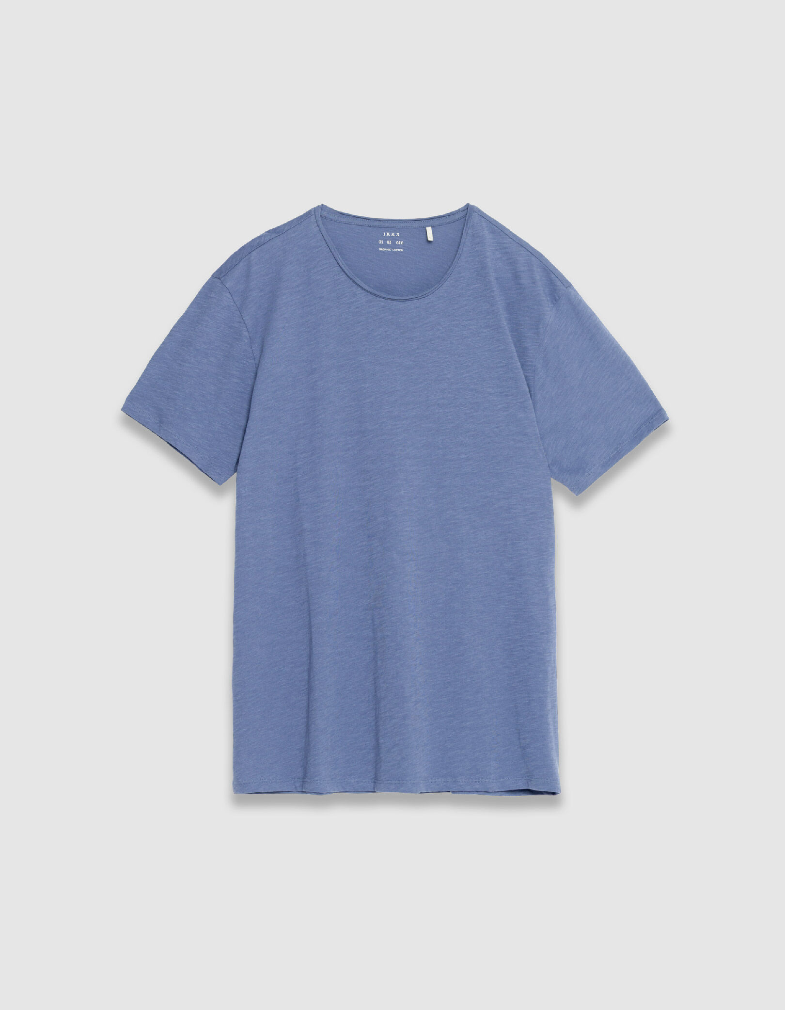 T-shirt col rond vert coton bio flammé Homme