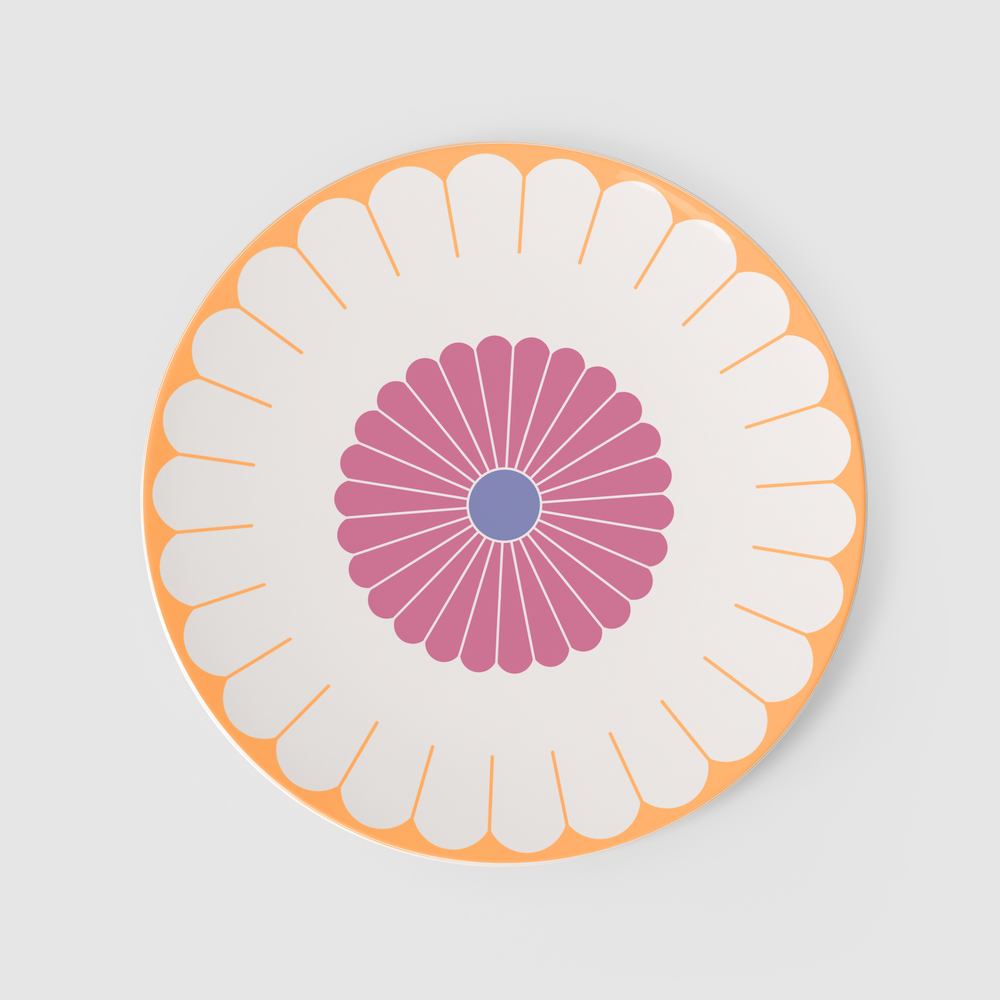 Fleur Serving Platter - Multi-colored, 12.6'', Premium Porcelain