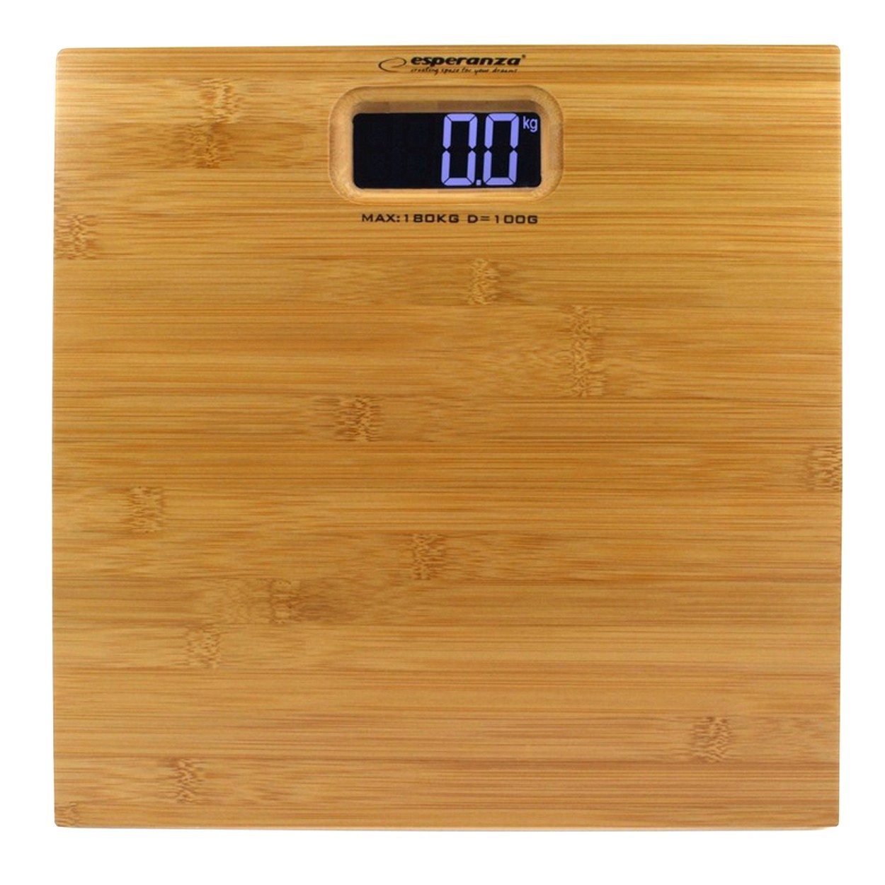 Waga łazienkowa Esperanza Bamboo EBS012 bambusowa 180 kg LCD