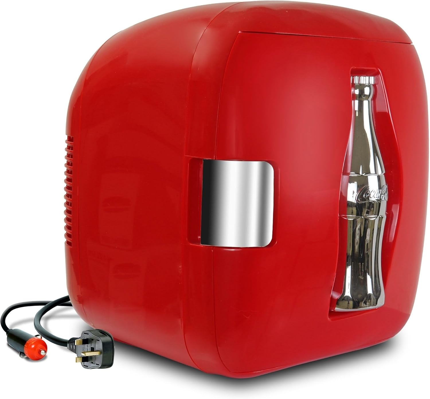 Coca-Cola Heritage Portable 12 Can Thermoelectric Mini Fridge Cooler Warmer 7.9 L/ 8.3 Quarts Capacity, 12V DC/110V AC for home, dorm, office, beverages, snacks, skincare, cosmetics, medication