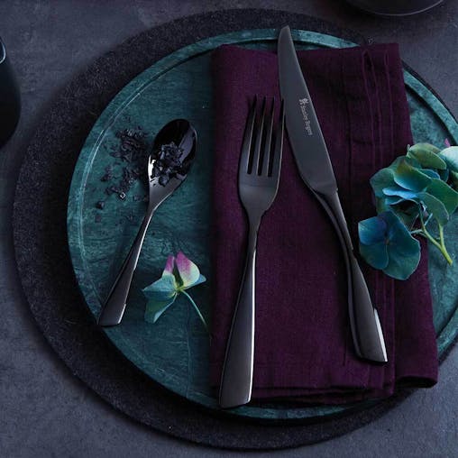 New Stanley Rogers Soho Onyx 56 Piece Cutlery Set 56pc