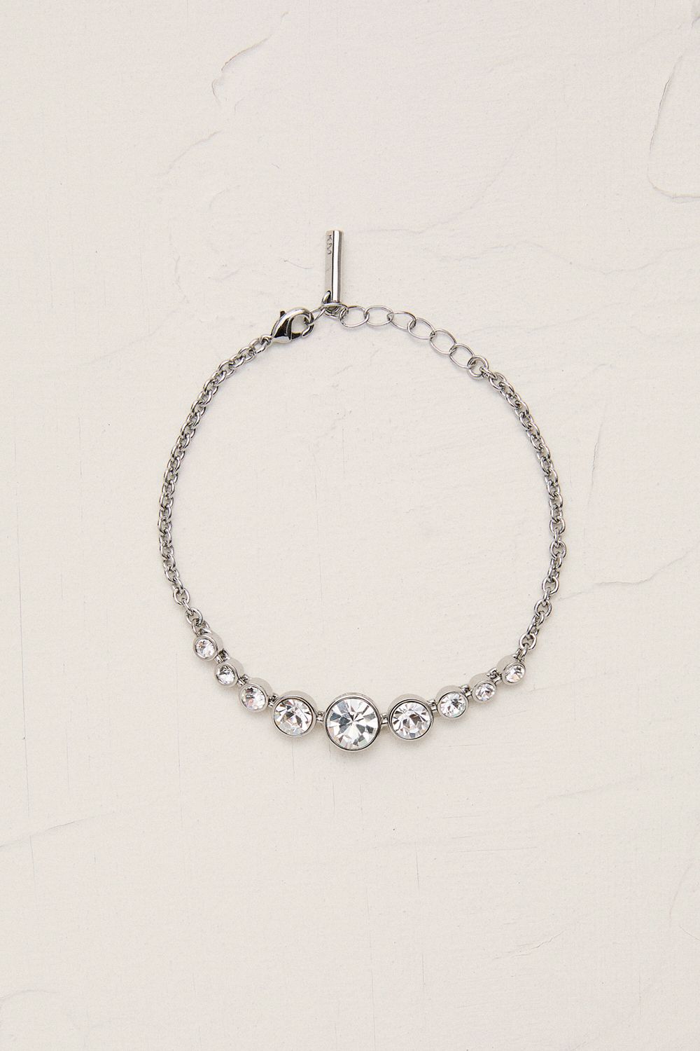 KarenMillen Silver Tone Crystal Flow Bracelet