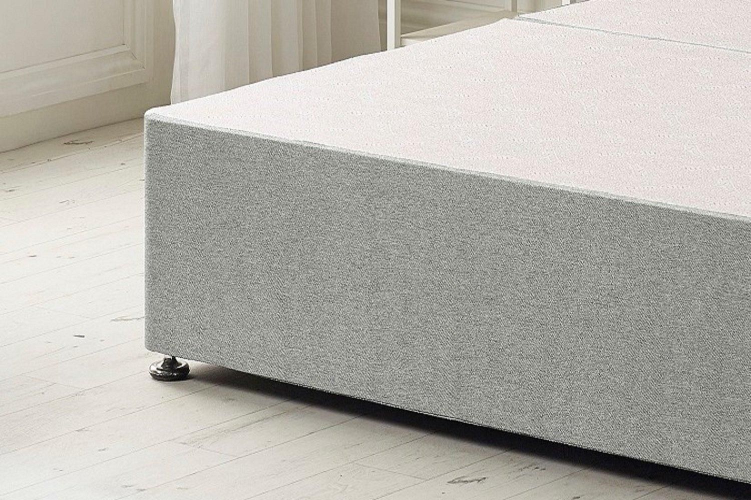 Somnior Premier Divan Bed Base With 2 Drawers and Upholstered Headboard Tweed Fabric