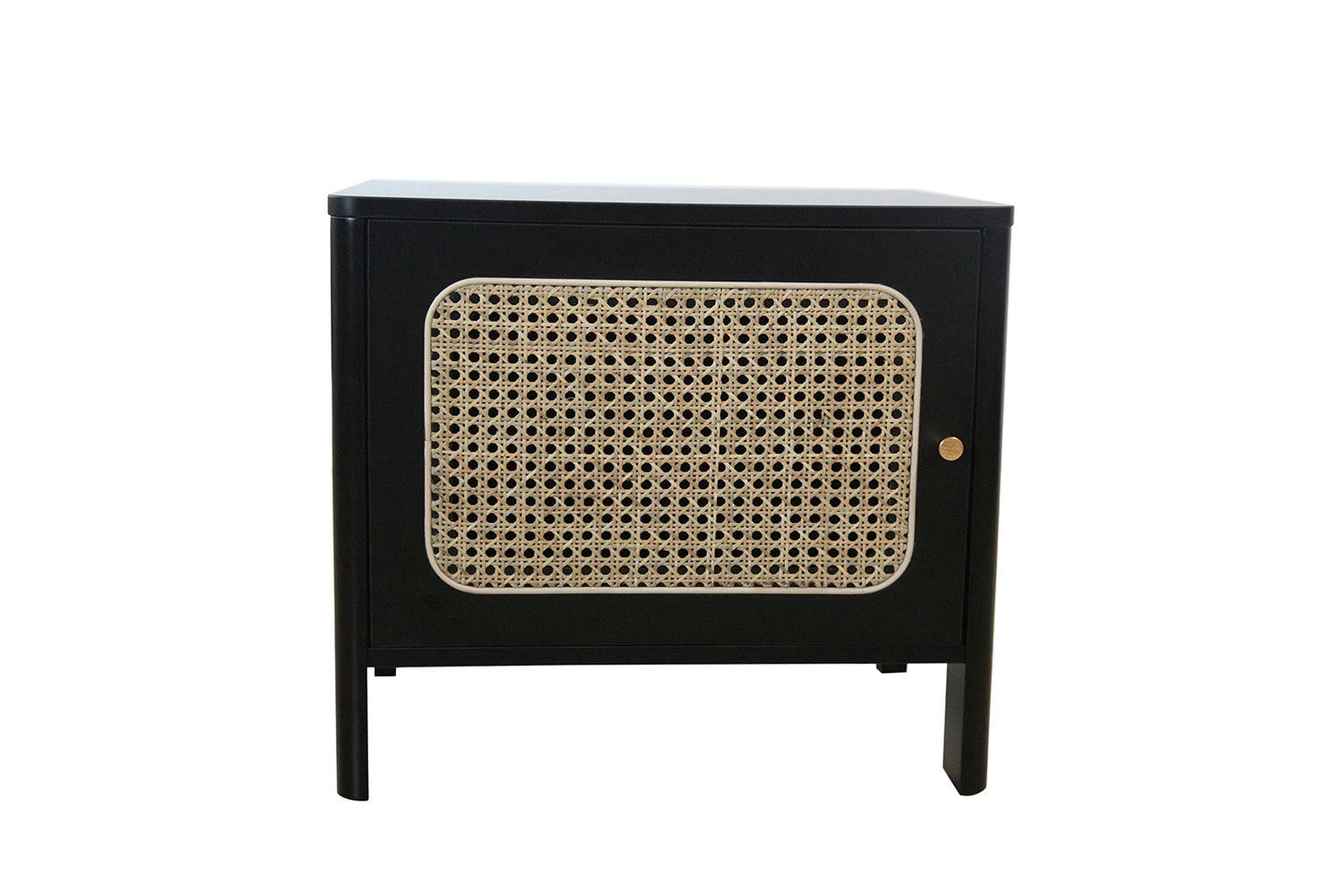 BALI - Table de chevet canage et bois noir