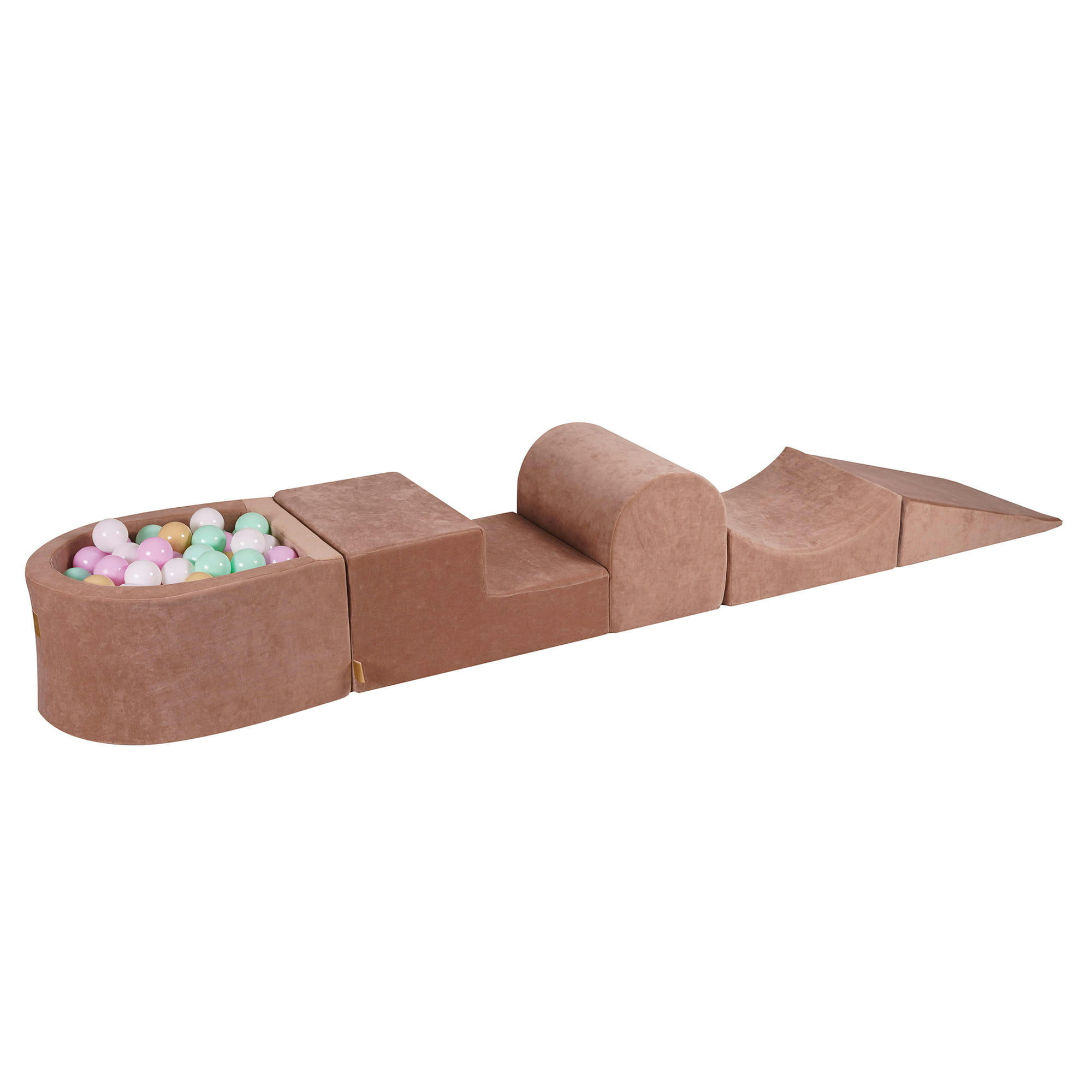 - Aire de jeu mousse, piscine, balles Rose Pastel/Menthe/Blanc/Beige W45