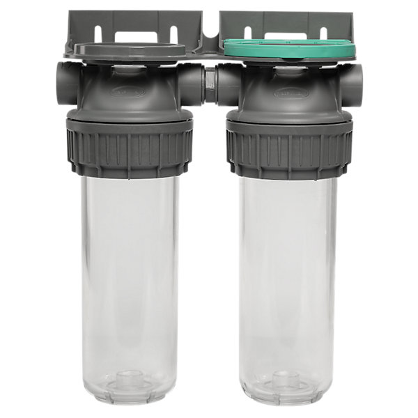 Filtre à eau double 9' 3/4 3P   pack anti sédiments et odeurs filtration sous évier connexion 3/4'