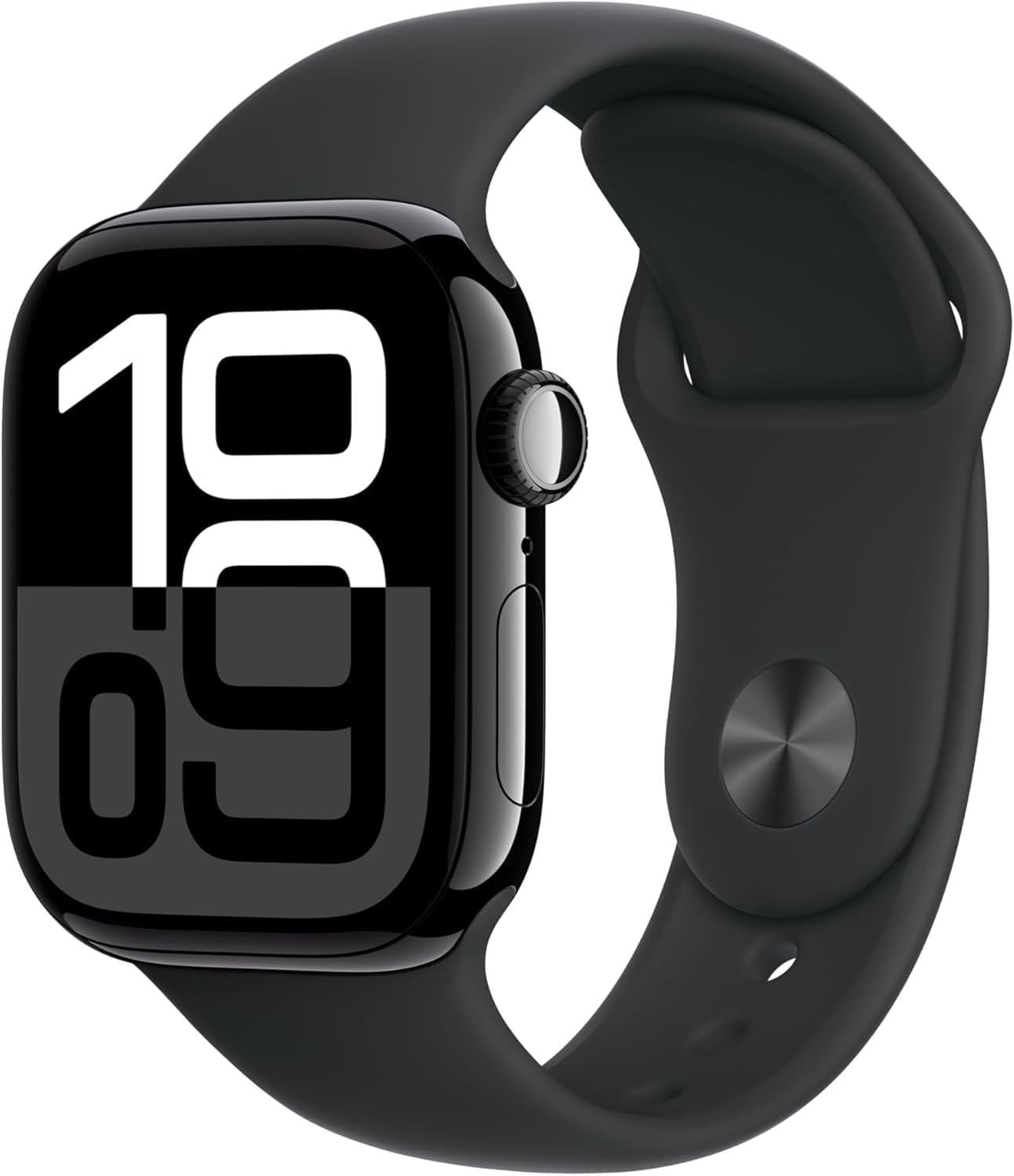 Apple Watch Series 10 [GPS  46mm] - Jet Black Aluminum Case with Black Sport Band  M/L (Renewed)