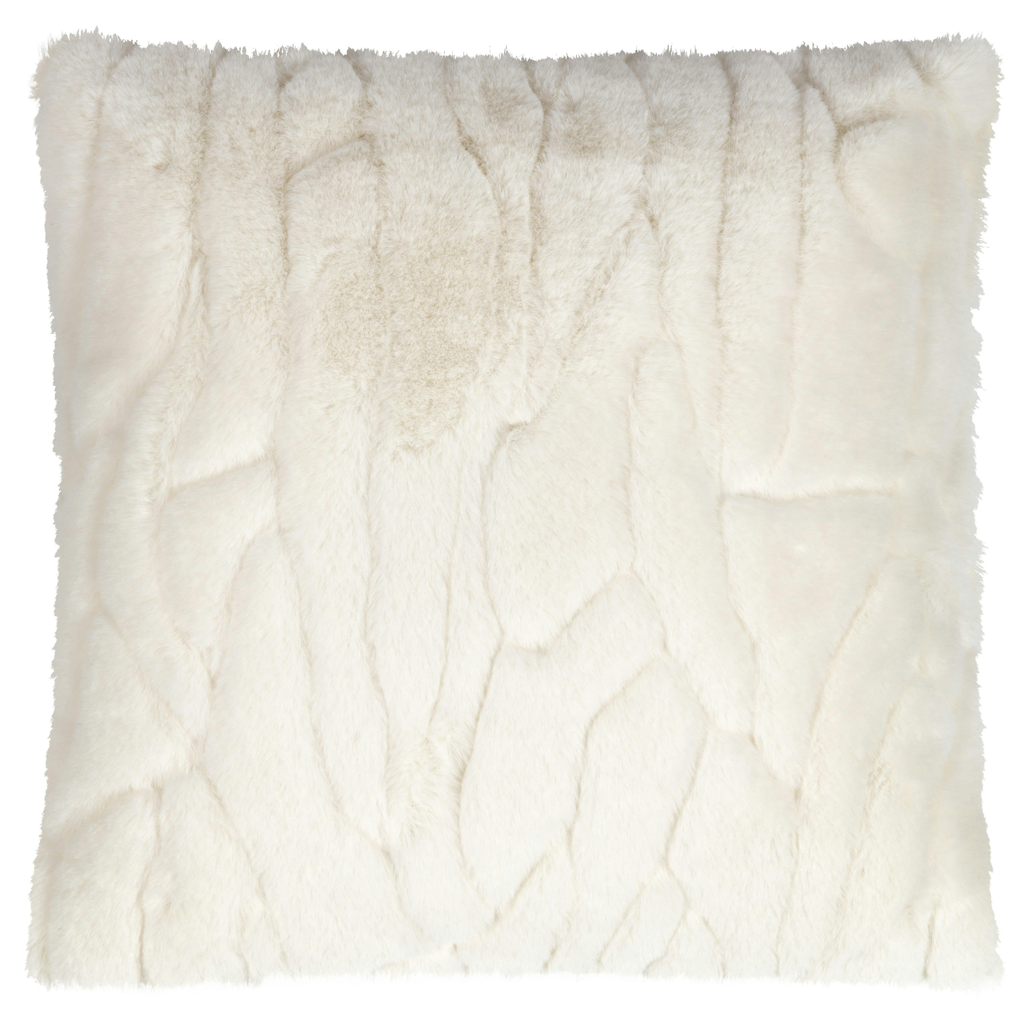 SKINS - Housse de coussin faux  vison crème  40x40