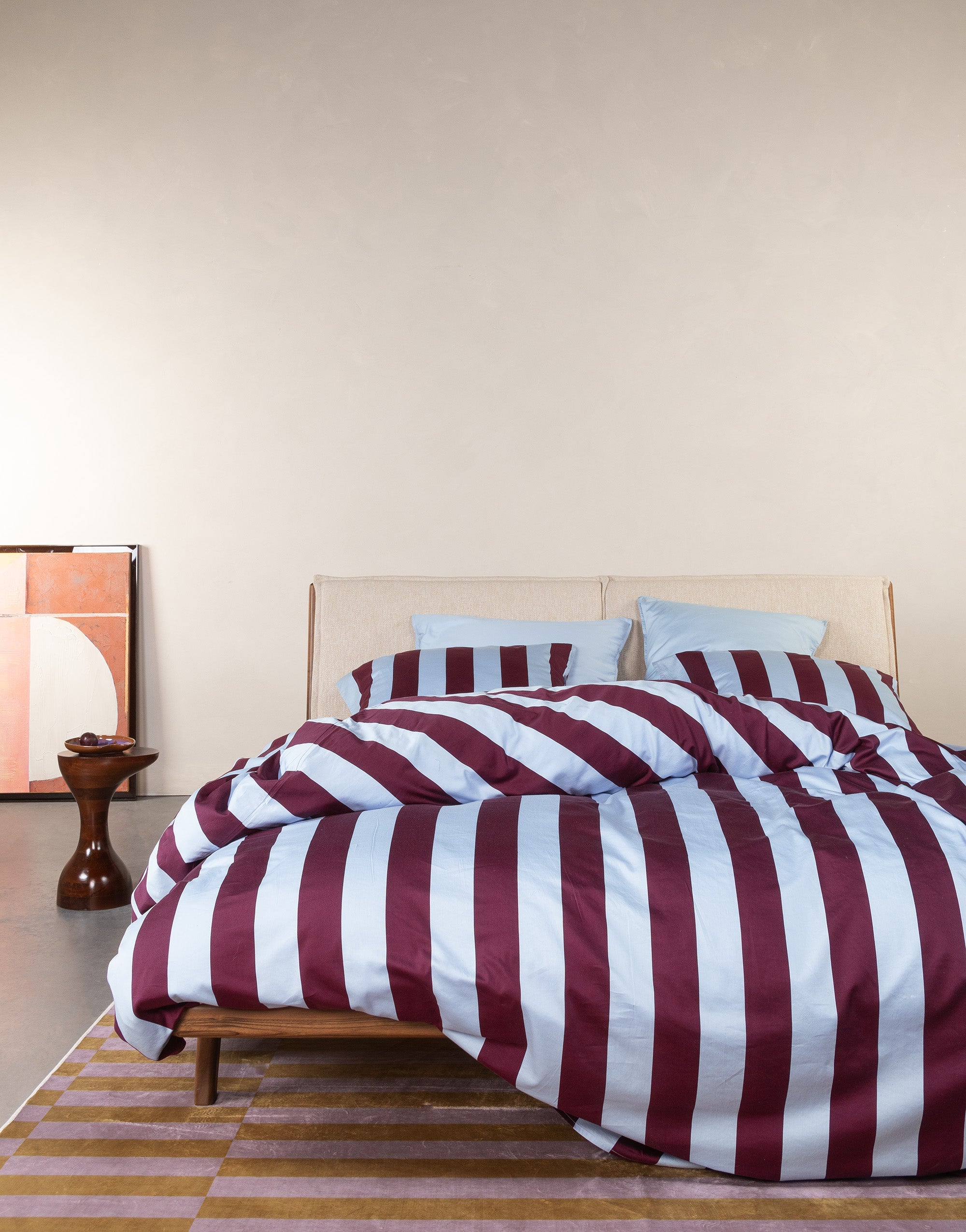 Essenza Minte Stripe Dekbedovertrek 200 x 200 220 cm - Mauve Ice Blue