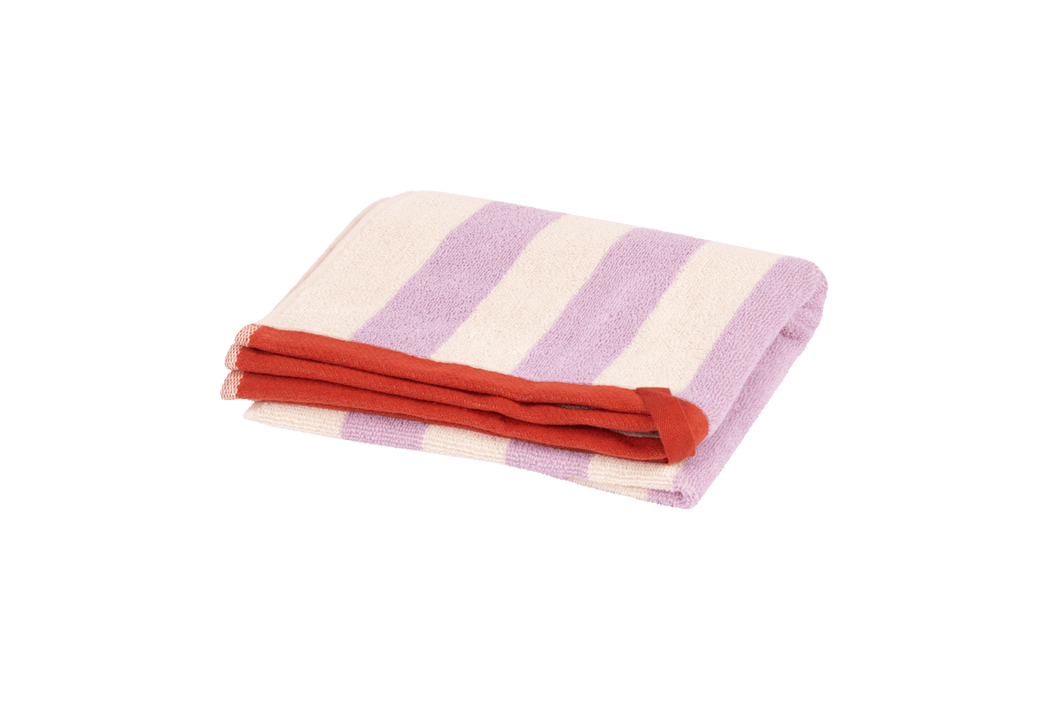 noo.ma Gobo handdoek 25x29 cm - Pastel Lilac gestreept