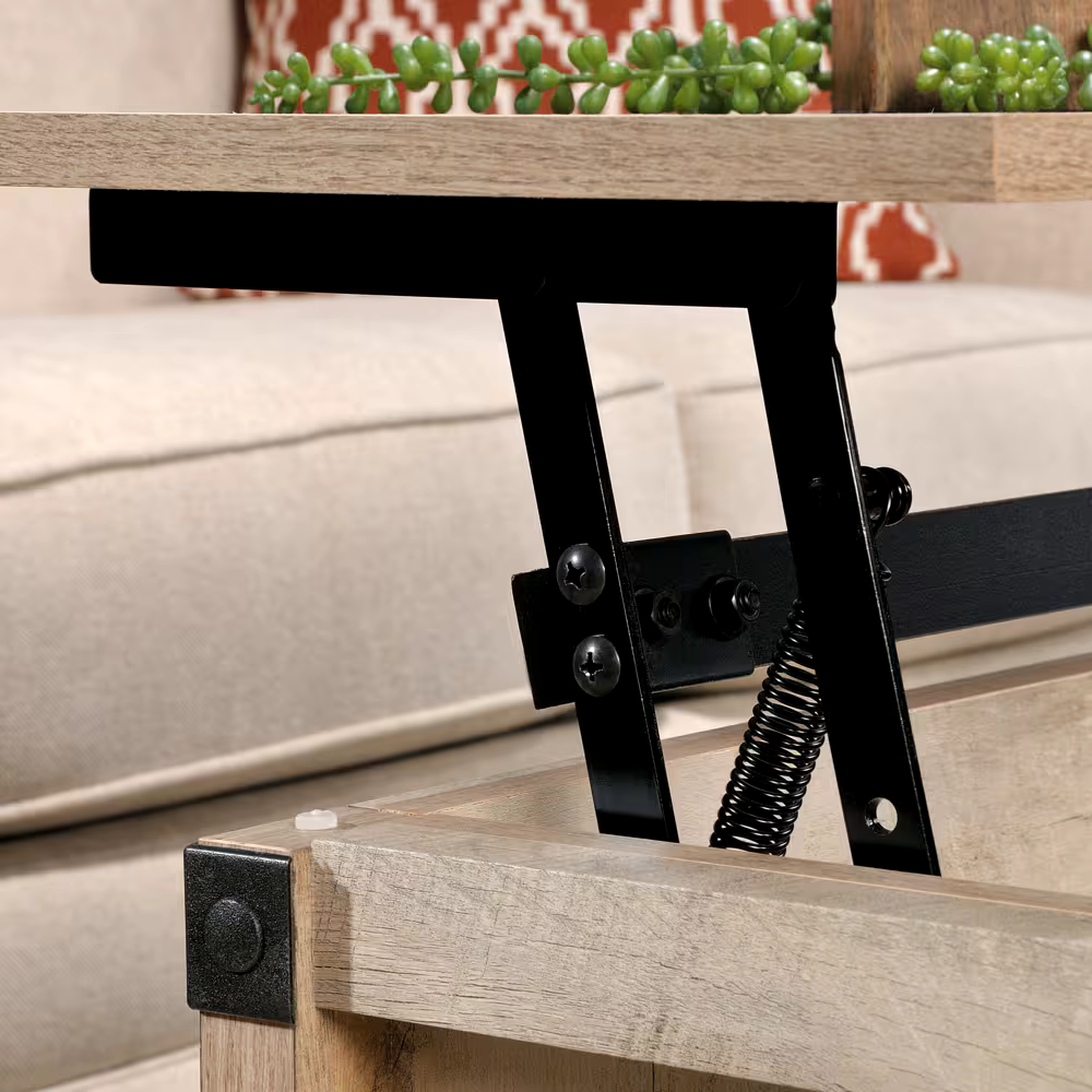 Sauder Carson Forge Lift Top Storage Coffee Table, Lintel Oak Finish