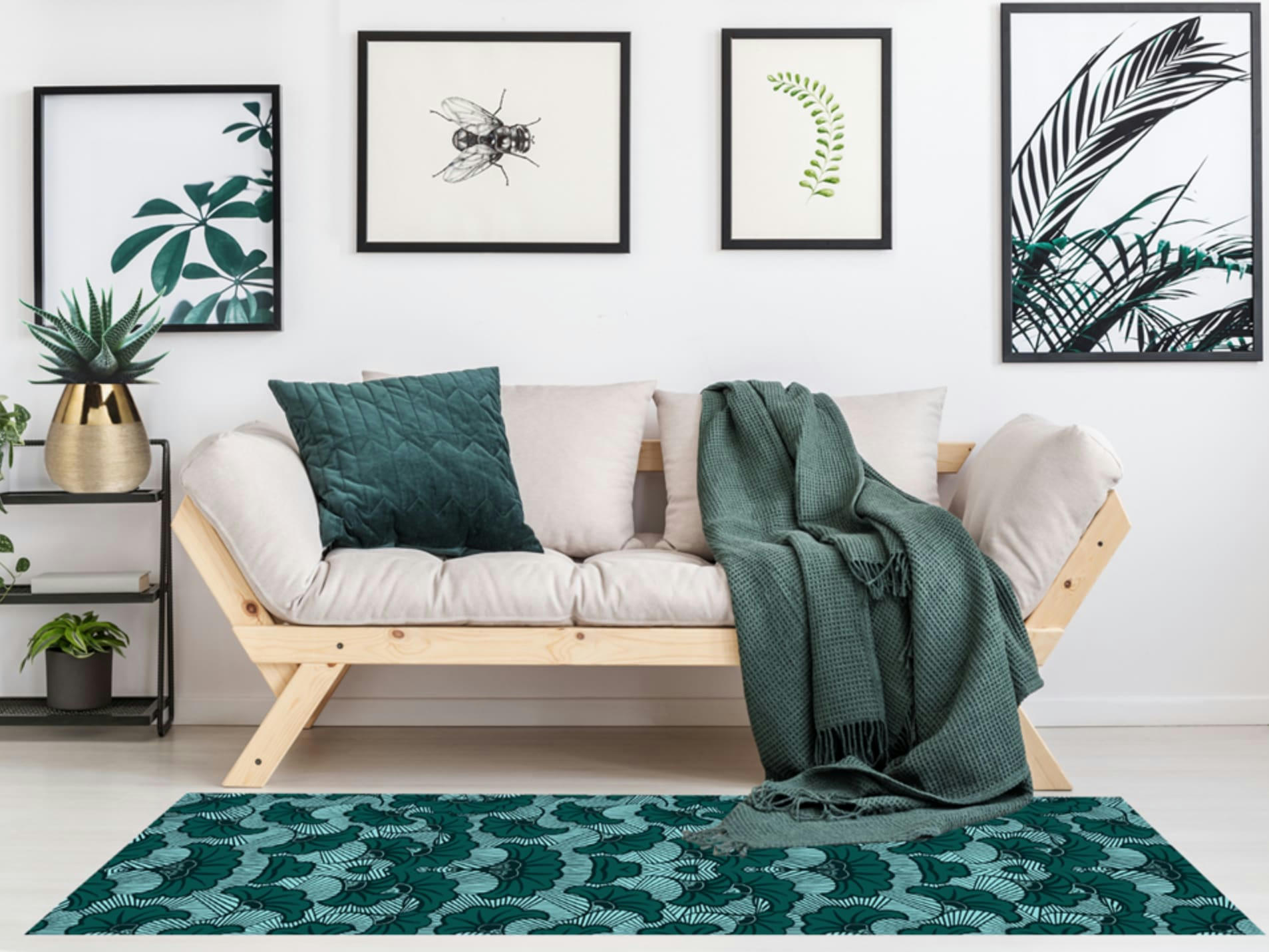 - Tapis vinyle wax eucalyptus 65x140cm