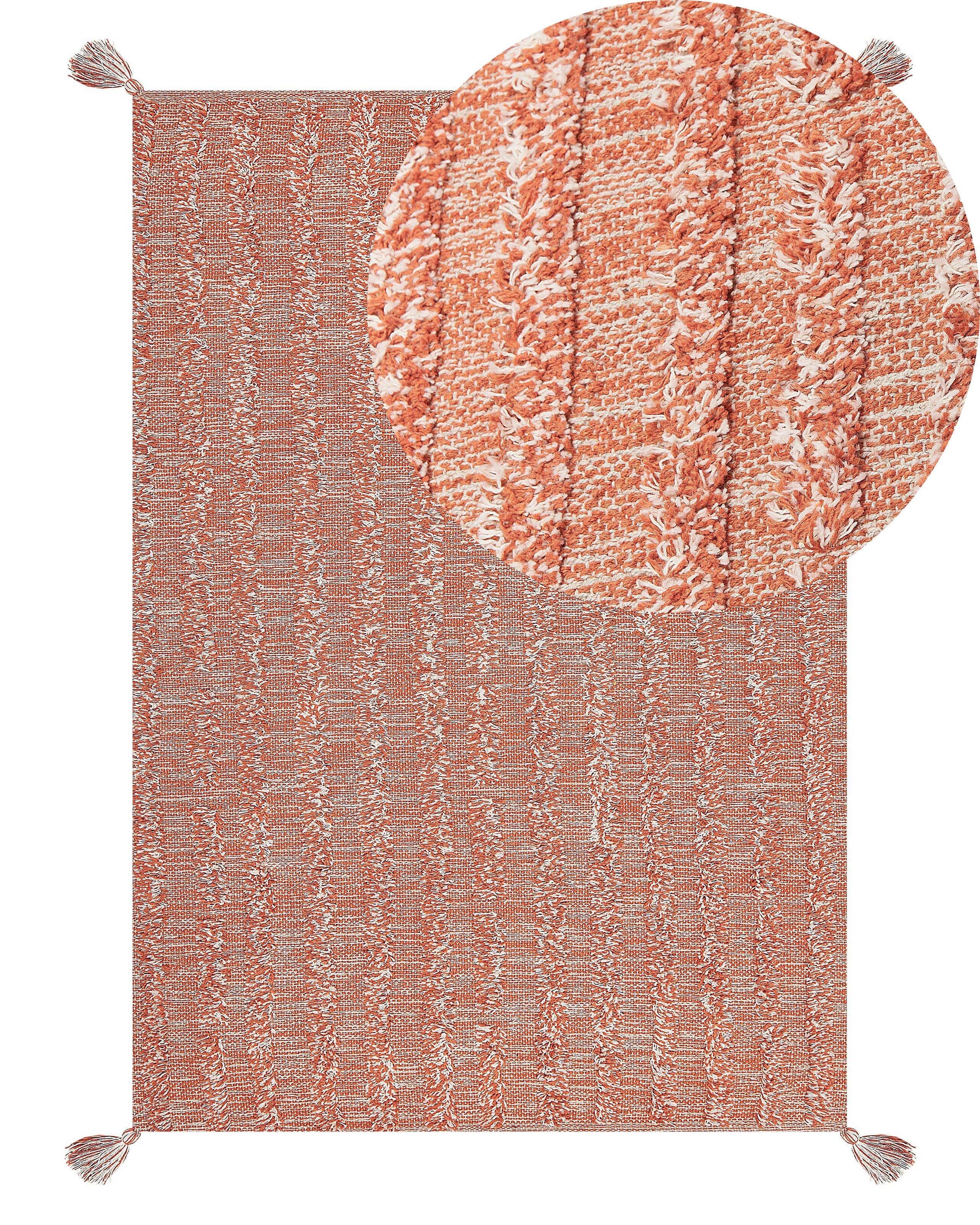 Dywan bawełniany 160x230 cm pomarańczowy
