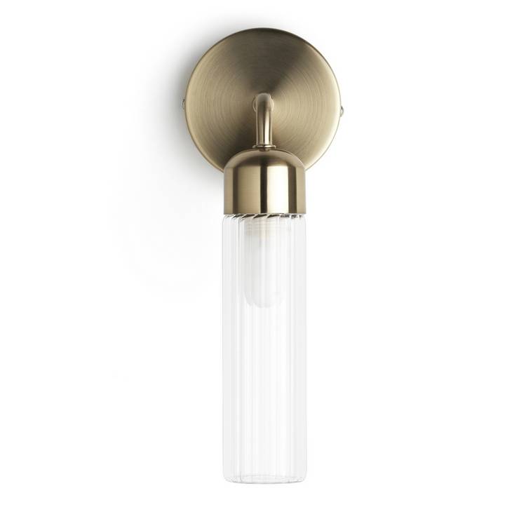 Habitat Ribbed Metal Bathroom Wall Light - Gold