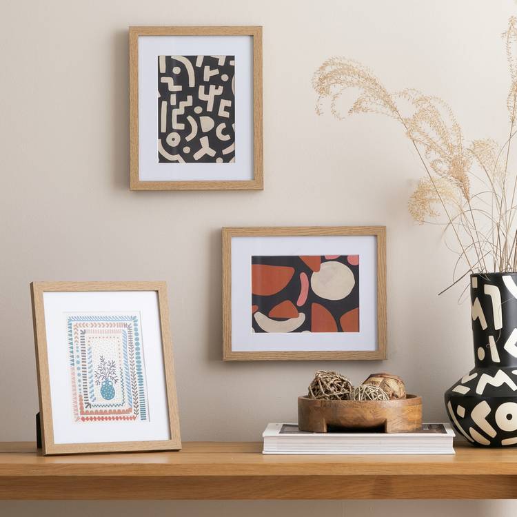 Habitat Oak Effect 3 Pack Picture Frame - Mixed Sizes