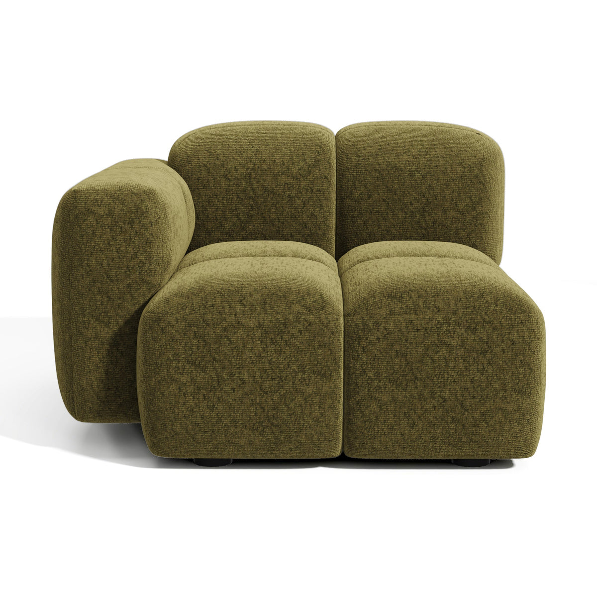 Premium Interiors - Module linkerhoek MOSS - fluweel met structuur vintage groen 90cm